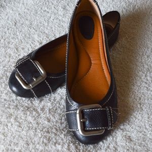 Fossil | Black Bucket Leather Flats
